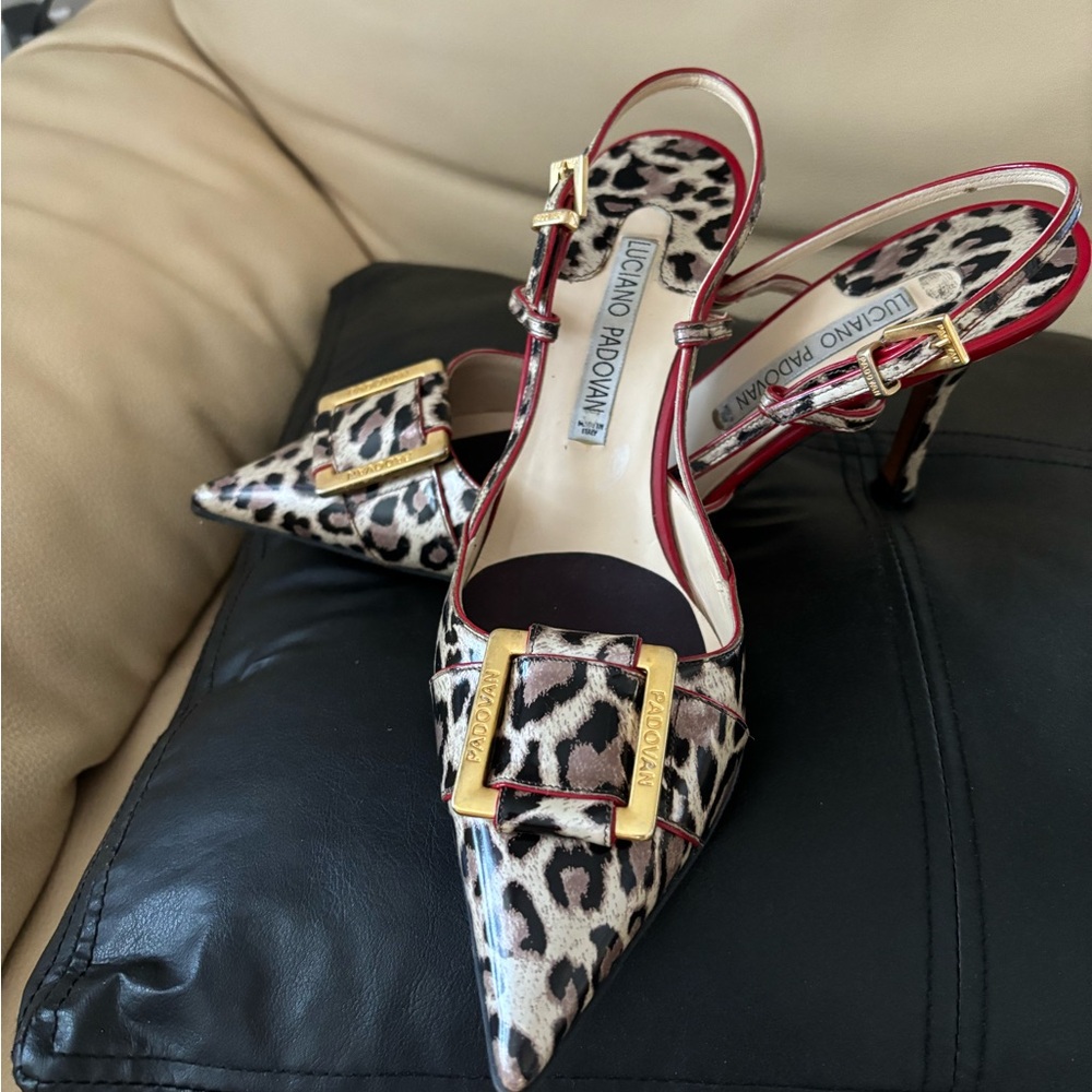 Luciano Padovan Authenticated Heel - Patent Leather Multicolour Leopard.
